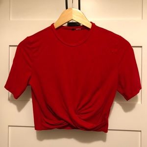 Red H&M twist front T-shirt